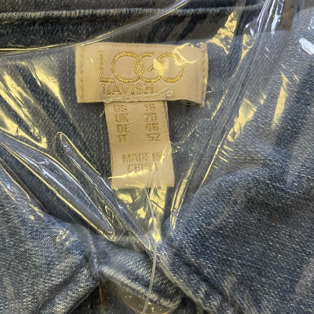LOGO Lavish by Lori Goldstein Patchwork Denim Jacket A399597 QVC NWT 16 Reg - Picture 6 of 7